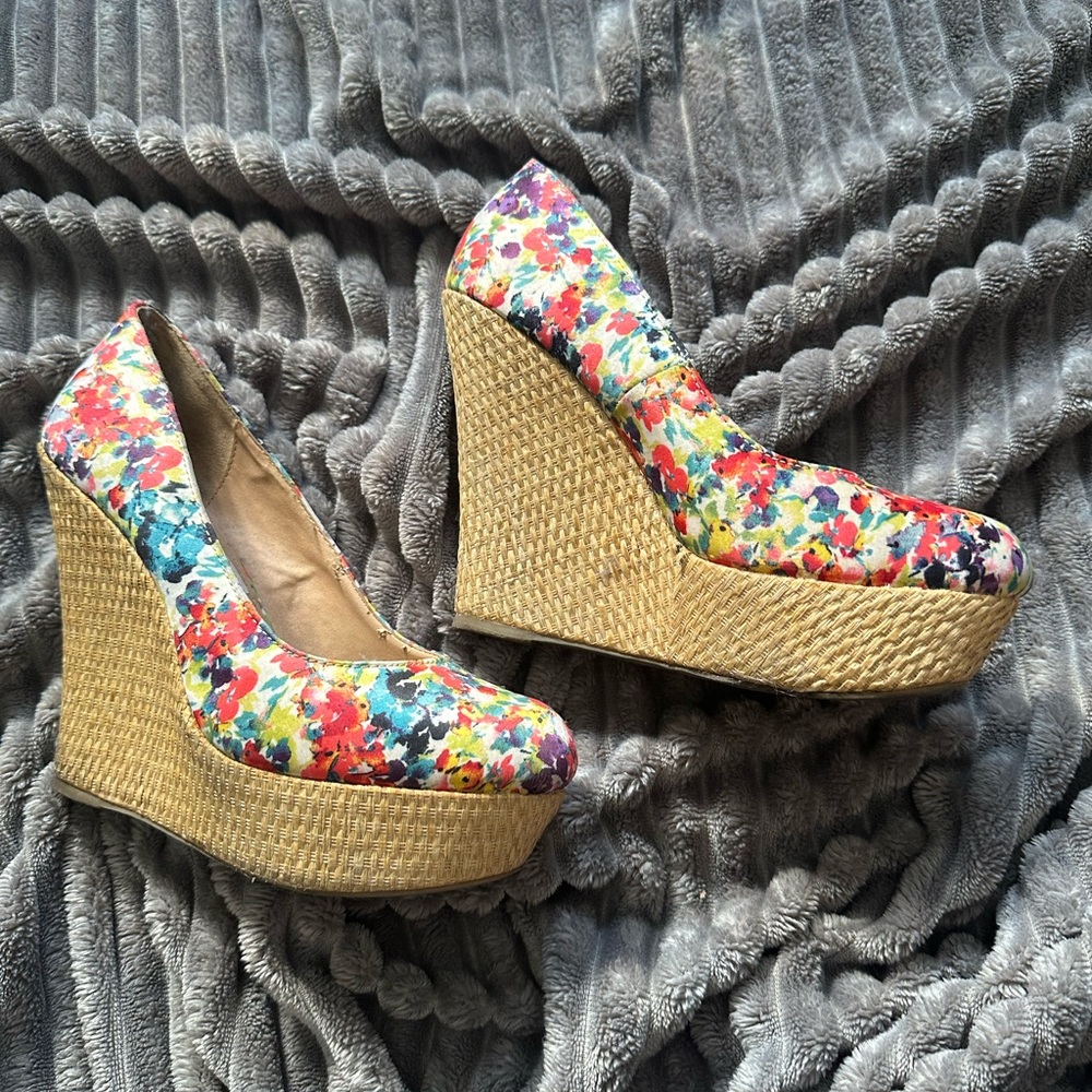 Floral Wedge Heels